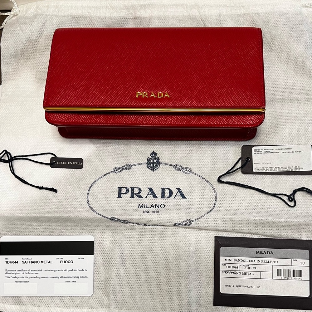 OBO: PRADA Mini Wallet Bag, Fiery Red - Picture 6 of 14